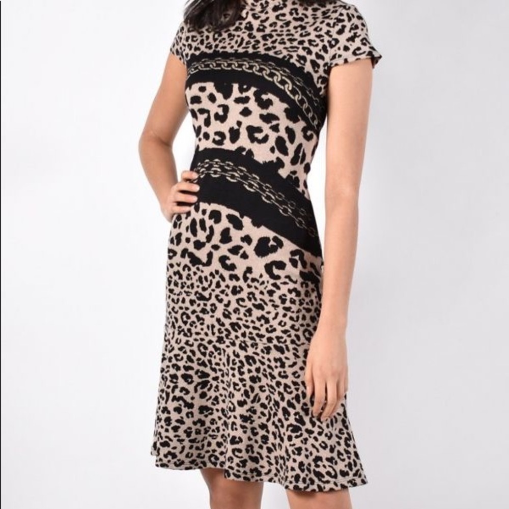 Frank Lyman leopard print knit dress